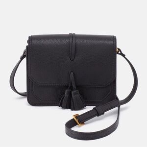 HOBO Black Leather Crossbody Bag with Tassel